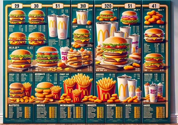 McDonald's Menu Prices With Calories